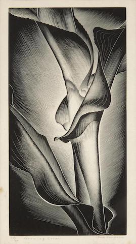 Growing Corn, 1938 by 
																	Paul Landacre