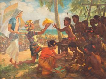 Offering of the Golden Salakot by 
																	Francisco Ello