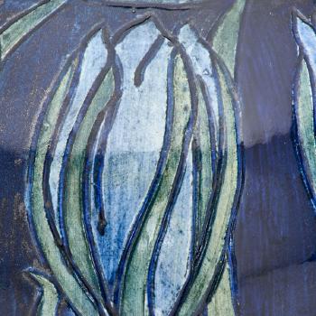 Early vase with cereus flowers by 
																			Roberta B Kennon