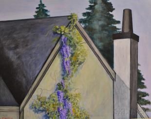 Wisteria on the Side of a House by 
																	June Elderkin