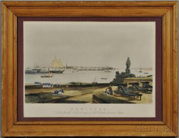 New York. Taken from the North west Angle of Fort Columbus, Governors Island by 
																	Henry Papprill
