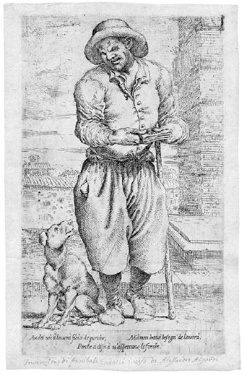 Blinder Bettler mit seinem Hund by 
																	Pietro Faccini