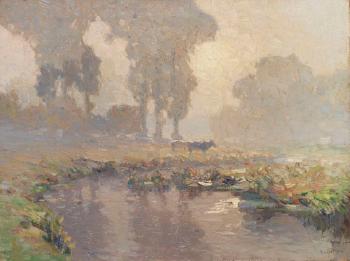 Morgendämmerung am Niederrhein by 
																	August Ludecke-Cleve