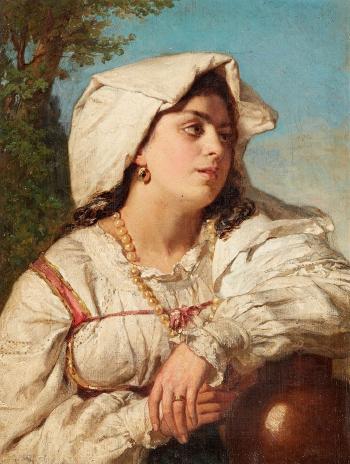 A Young Italian Lady by 
																	Ernst Hancke