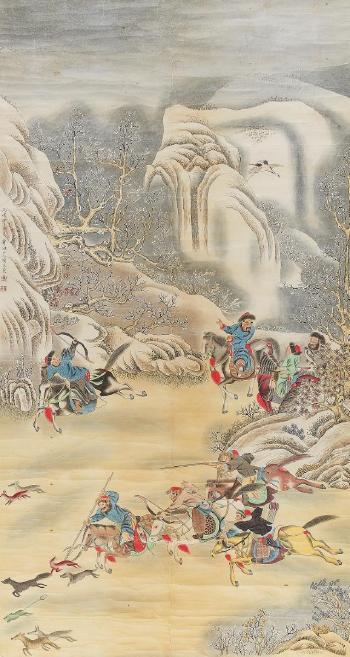 Hunting in winter by 
																	 Xiang Wenyan