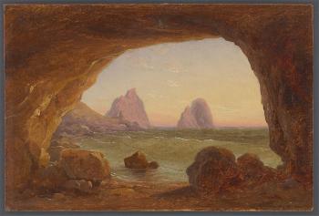 Blick Aus Einer Grotte Auf Die Faraglioni by 
																			Gustav Haugk