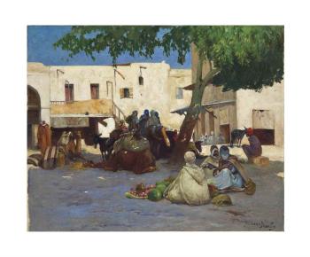 Market at Bou Saada by 
																	Francisque Noailly