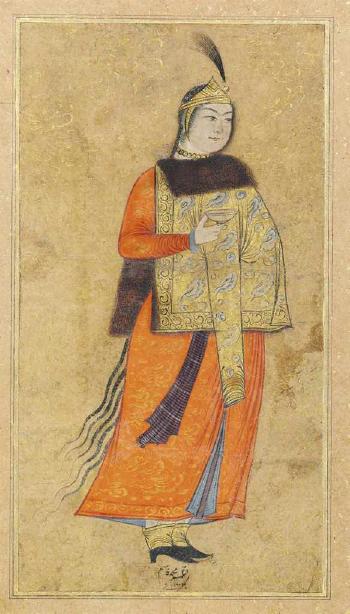 A Lady wrapped in an elegant coat by 
																	Muhammad Qasim