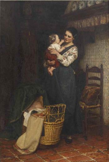 A mother's joy by 
																	Albert Neuhuys