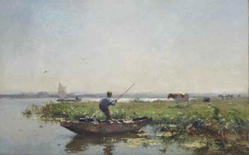 Early morning in the polder by 
																	Cornelis Vreedenburgh