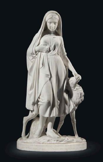 A Maiden with a doe or Lady Clare by 
																	John Adams-Acton