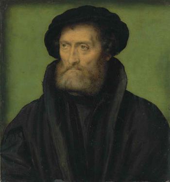 Portrait of a merchant, traditionally identified as Theodore Beza (1519-1605) by 
																	Corneille de Lyon