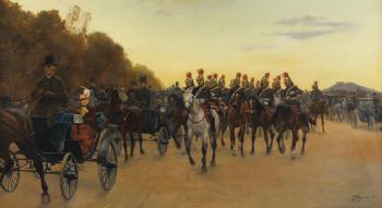 Escadron de La Garde Républicaine et Calèches by 
																	Gustave Neymark