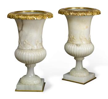 A Pair of French Campana Urn-Form Lamps by 
																	Charles Dalmas