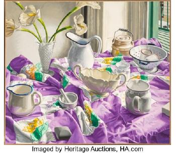 Lillies and Lavender by 
																			Nancy Hagin