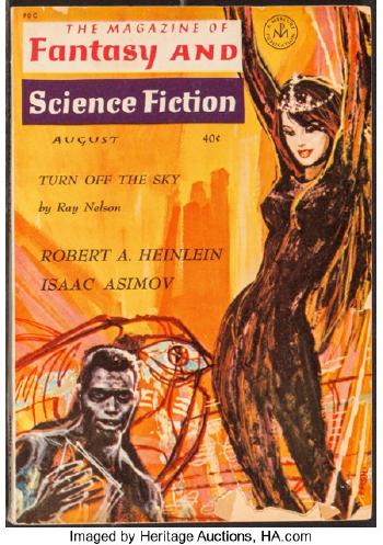 Turn Off the Sky, The Magazine of Fantasy and Science Fiction cover by 
																			Ed Emshwiller