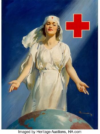 Red Cross Nurse, World War II poster by 
																			Haddon Hubbard Sundblom