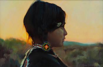 Girl at sunset by 
																			Tom Darro