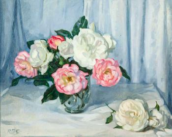 Pink and white roses by 
																	Rose Brigid Ganly