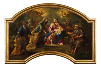 Madonna con il Bambino, San Giovannino e i Santi Gioacchino, Zaccaria, Anna, Elisabetta e Giuseppe by 
																	Giovanni Battista Lama