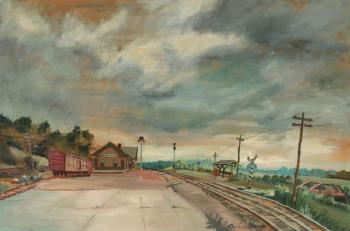 A view of the Weston, Missouri train depot by 
																			Rodney H Cofran