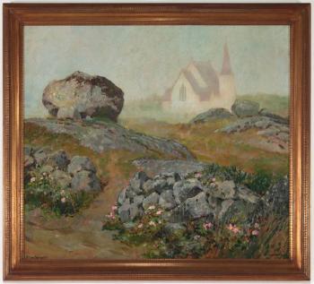 Misty Morning painted at Peggy's Cove, N.S. Canada 1948 by William Starkweather by 
																			William Edward Starkweather