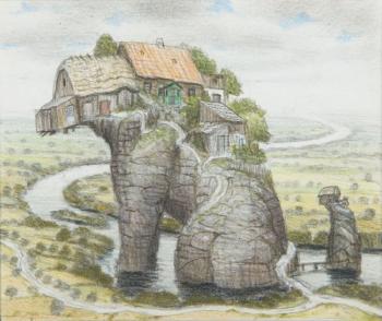 House on the rock by 
																			Jacek Yerka