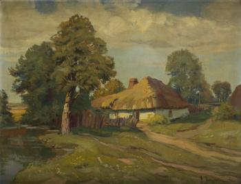 Landscape with a Cottage by 
																			Franciszek Jurjewicz