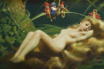 Nude with Dwarfs by 
																			Stefan Zechowski