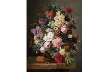A Sumptuous Flower Still Life with a Crown Imperial, Poppy Anemones, Irises, Tulips, Auricular, Morning Glory and Other Flowers in a Stoneware… by 
																			Jean Francois Eliaerts