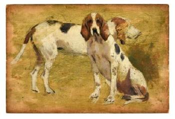 Etude de beagles by 
																			Georges Frederic Rotig