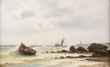 Die Küste bei Cherbourg by 
																			Armand Auguste Freret