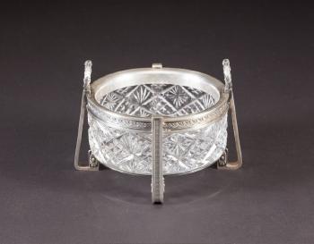 A Fabergé Silver-Mounted Cut-Glass Bowl by 
																	Carl Faberge