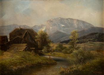 Mühle vor der Benediktenwand by 
																			Karl Lefeubure