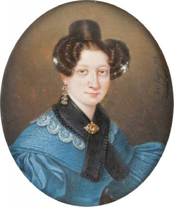 Porträt der Dichterin Felicia Dorothea Hemans (1794-1835) by 
																			Dominicus Ducaju