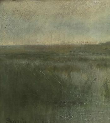 A New York marsh landscape by 
																			Harry J Sunter