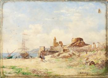 Ruines en bord de Méditerranée by 
																	Victor Ducrot