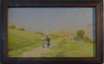 Couple basque sur le chemin by 
																	Hippolyte Marius Galy