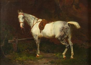 Cheval sellé by 
																	Gustave Parquet