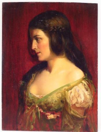 Portrait of a beauty by 
																			Charles Frederick Naegele
