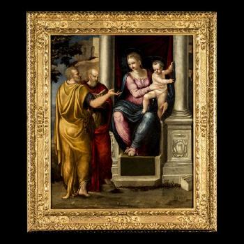 Vierge à l’Enfant avec saint Pierre et saint Paul, Paragone by 
																	Anselmo Canera