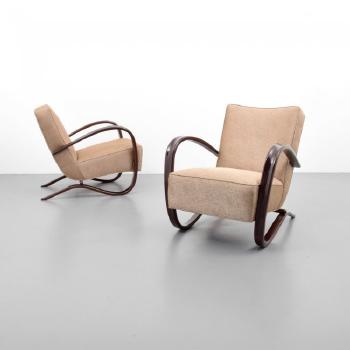 Lounge chairs model H269 by 
																			Jindrich Halabala