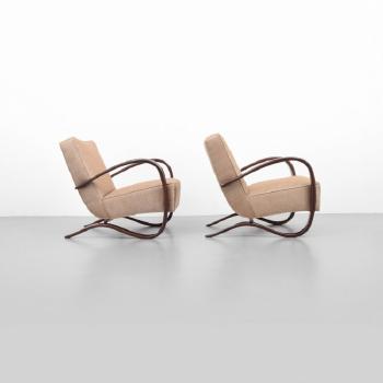 Lounge chairs model H269 by 
																			Jindrich Halabala