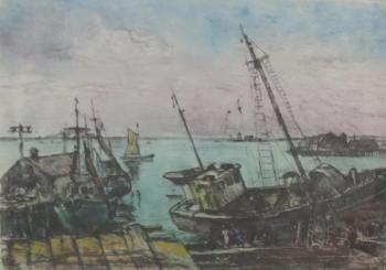 Provincetown harbor by 
																			Albert Edel
