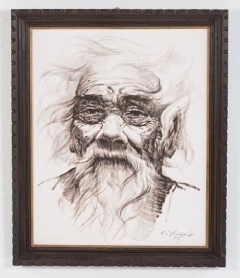 Portrait of an old man by 
																			Chotai Yonaha