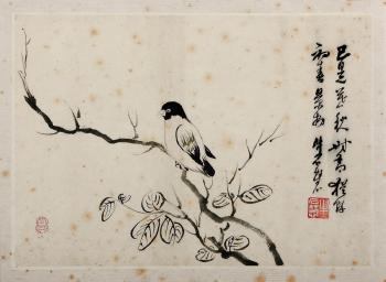 Birds on branches in various attitudes by 
																			 Niu Shihui