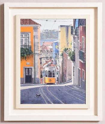 Lisbon Street Scene by 
																			Virgilio Raposo