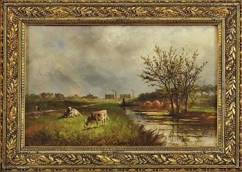 Landschaftspendants by 
																			Albert Jurardus van Prooyen