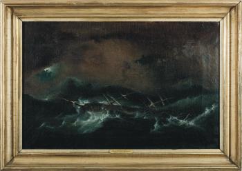 The Ship 'Ida Lilly' in a Hurricane, January 15th, 1868, Captain William Patterson by 
																	Carl Fedeler