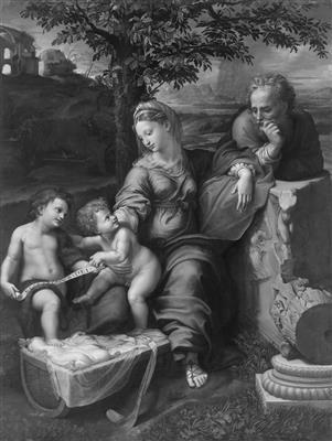 The Holy Family with a Parrot by 
																			 Netherlandish School